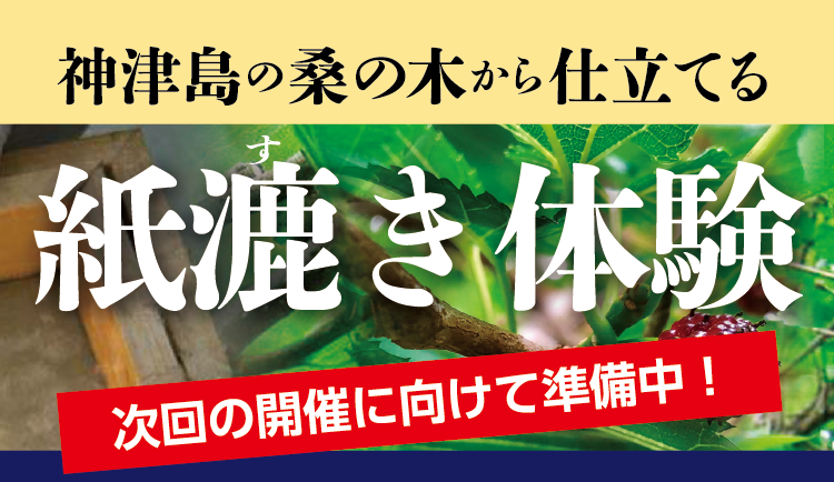 神津島の桑の木から仕立てる紙漉き体験 次回の開催に向けて準備中!